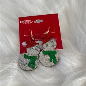 New Brighten The Season Snowman Earrings